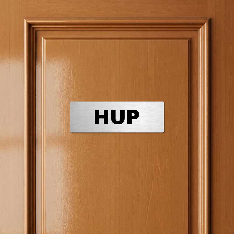 Hup, 200x66mm, zlatá popiska s okrasným rámečkem  